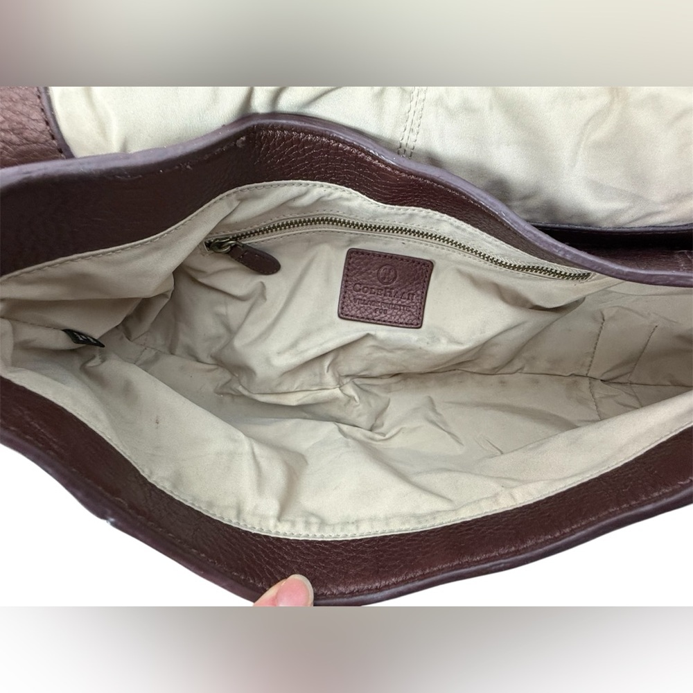 Y2K Cole Haan brown pebbled leather Village Paillette hobo shoulder bag purse. - Picture 11 of 14